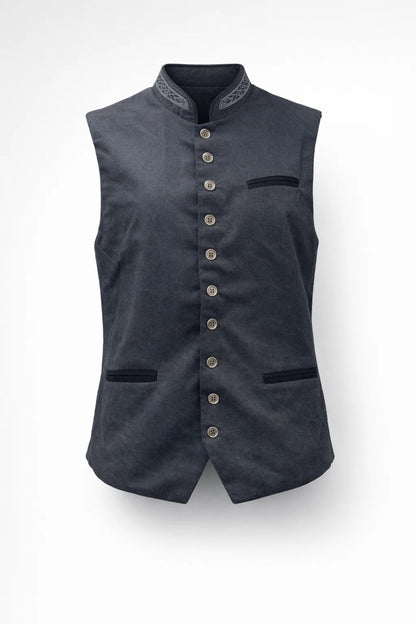 Gilet Heren - Formeel Pak Gilet met Staande Kraag en Knoopsluiting | Elegant