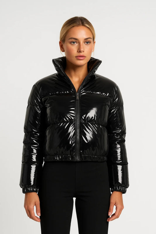 Glanzend Pufferjack | Kort Model met Rits Lichtgewicht en Ademend