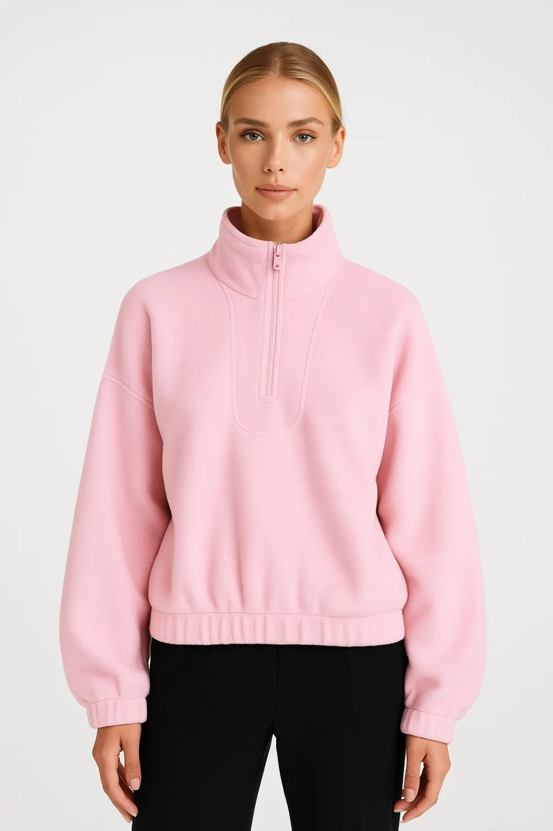 Halfzip Damestrui | Relaxed Fit met Opstaande Kraag | Comfortabel en Casual