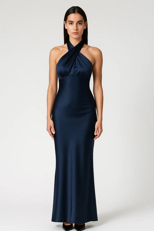 Halter Avondjurk Lang | Aangesloten Silhouet | Lichtgewicht en Ademend
