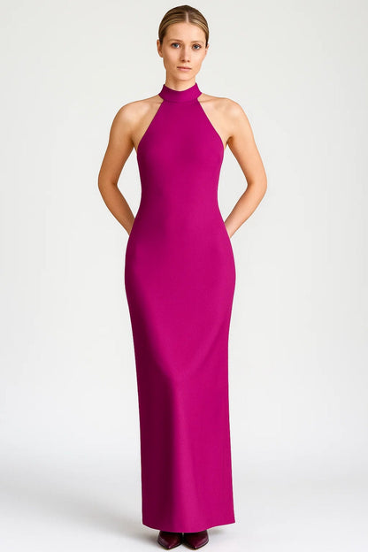 Halterjurk Lang | Elegante Snit met Zijsplit | Lichtgewicht en Ademend