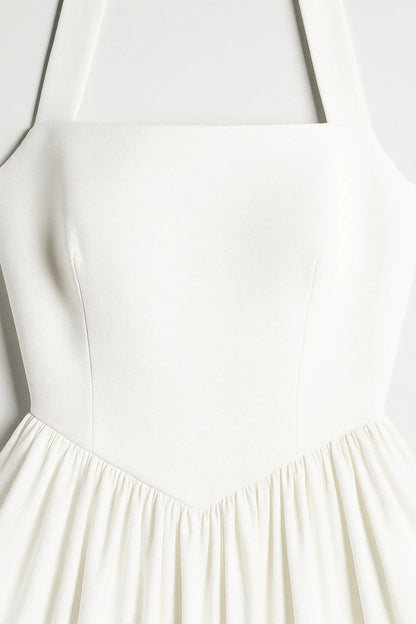 Halterjurk met Volle Rok | Vintage Silhouet | Elegante Midi Snit