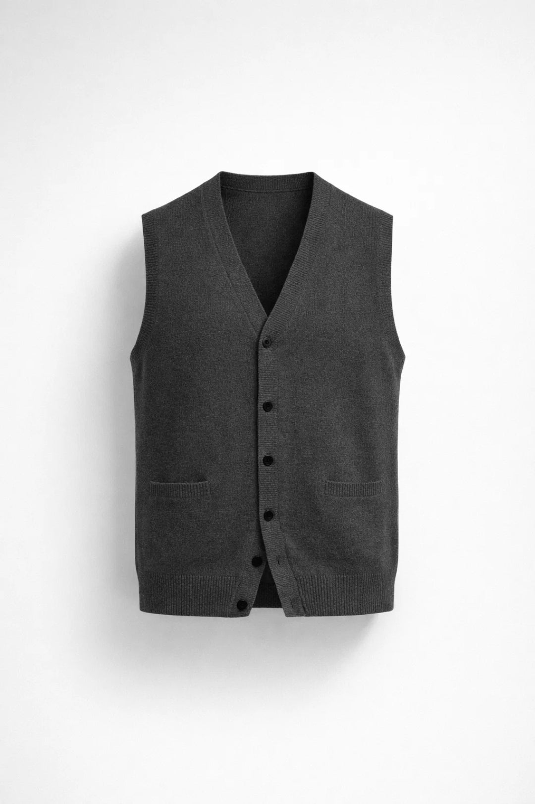 Gilet Heren - Gebreid Mouwloos Vest met V-hals en Knoopsluiting | Klassiek