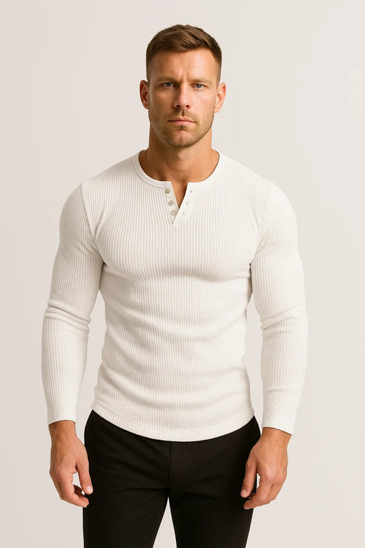 Longsleeve Heren | Slimfit | Ribstructuur | All-Season | Comfortabele pasvorm