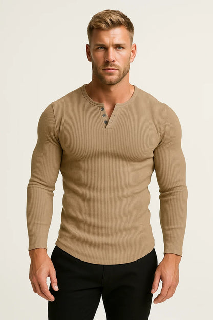 Longsleeve Heren | Slimfit | Ribstructuur | All-Season | Comfortabele pasvorm