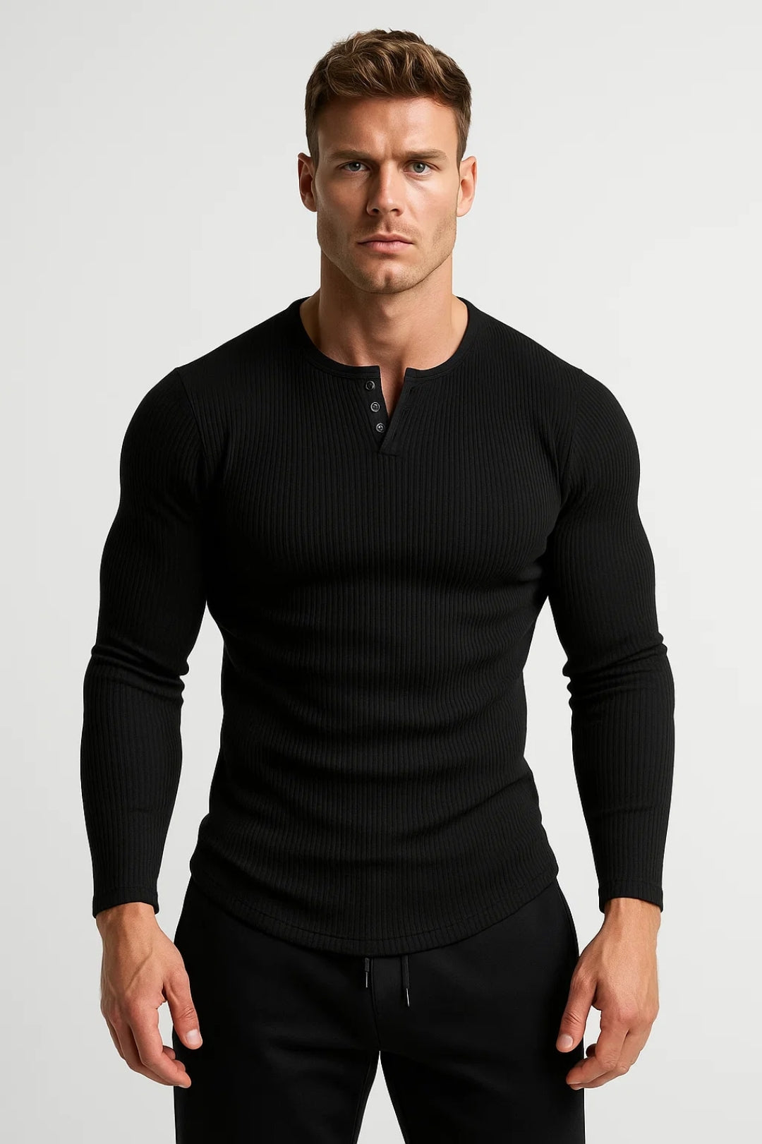 Longsleeve Heren | Slimfit | Ribstructuur | All-Season | Comfortabele pasvorm