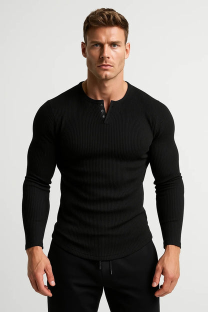 Longsleeve Heren | Slimfit | Ribstructuur | All-Season | Comfortabele pasvorm