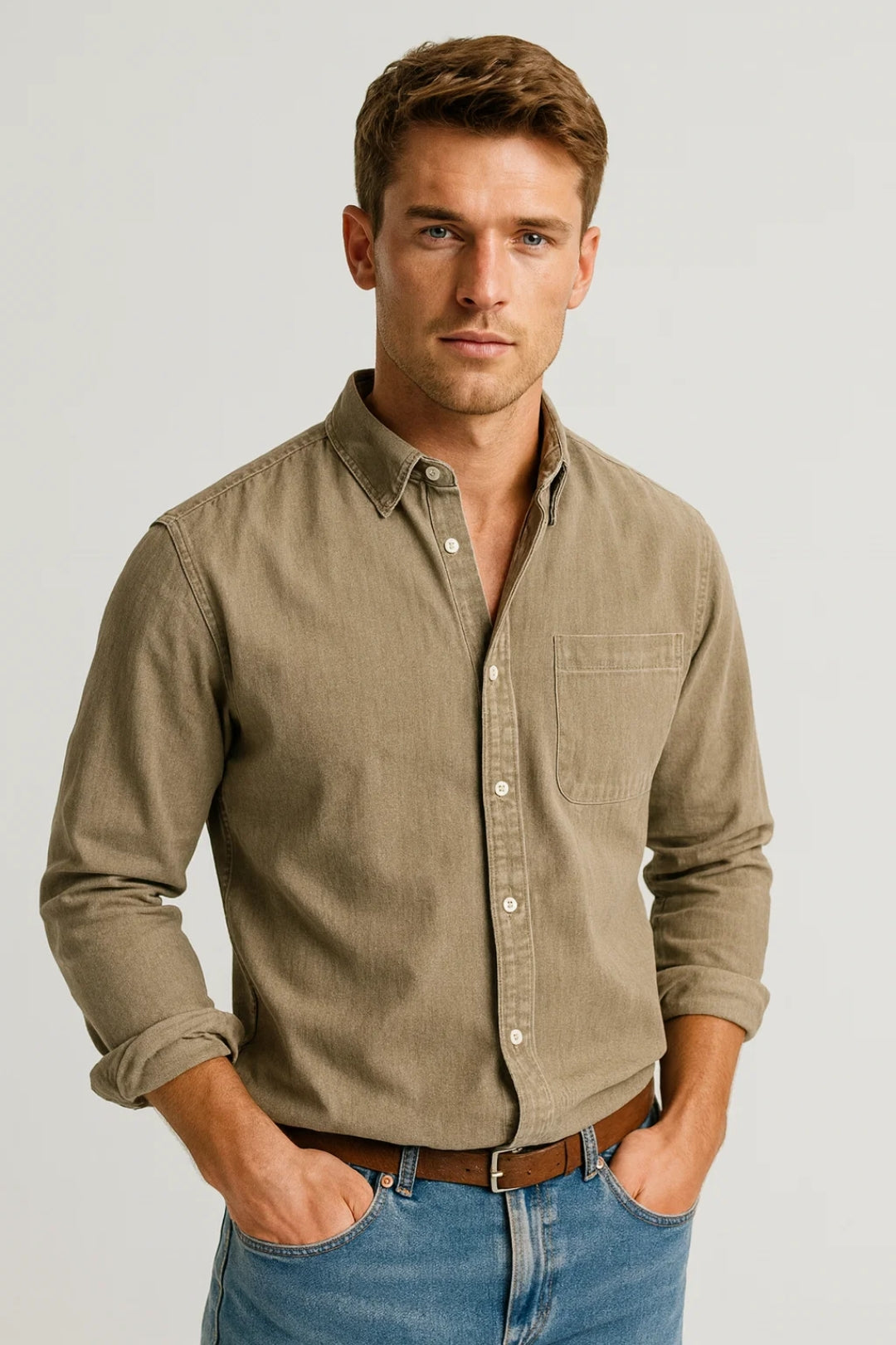 Overhemd Heren - Regular Fit Button-Down met Borstzakje | Casual