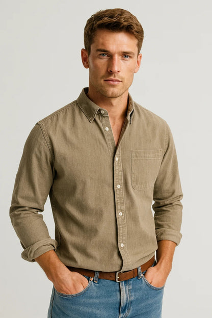 Overhemd Heren - Regular Fit Button-Down met Borstzakje | Casual
