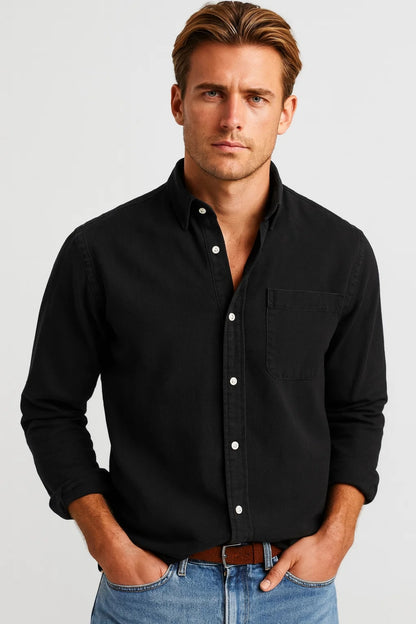 Overhemd Heren - Regular Fit Button-Down met Borstzakje | Casual