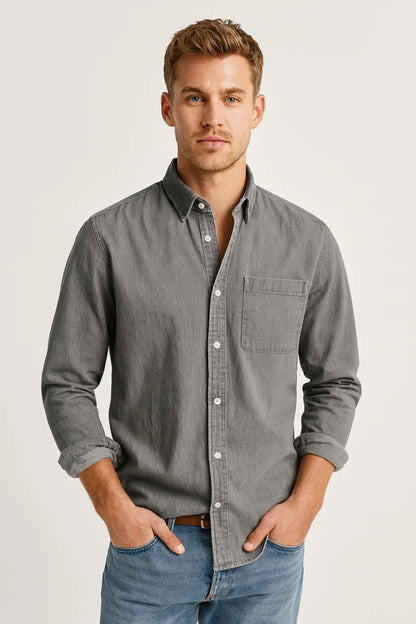 Overhemd Heren - Regular Fit Button-Down met Borstzakje | Casual