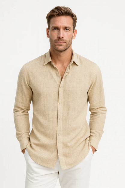 Heren Overhemd | Minimalistisch | Lange Mouw | Zomer
