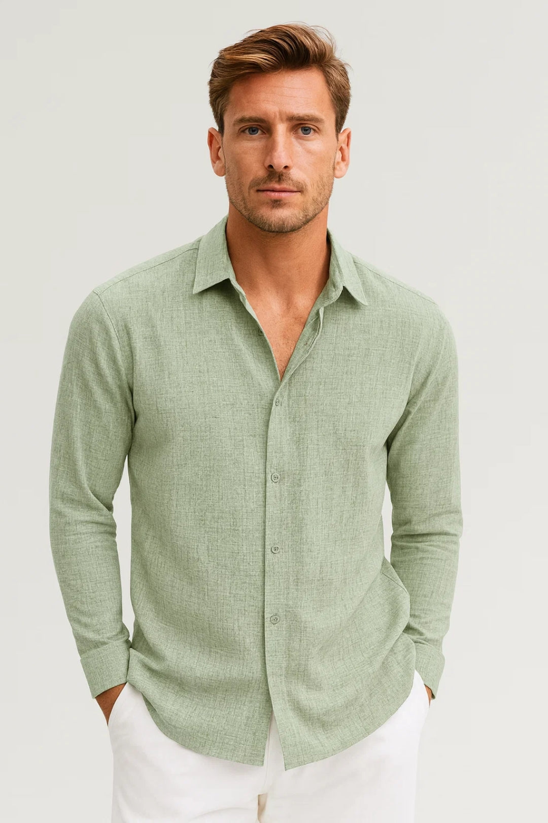 Heren Overhemd | Minimalistisch | Lange Mouw | Zomer