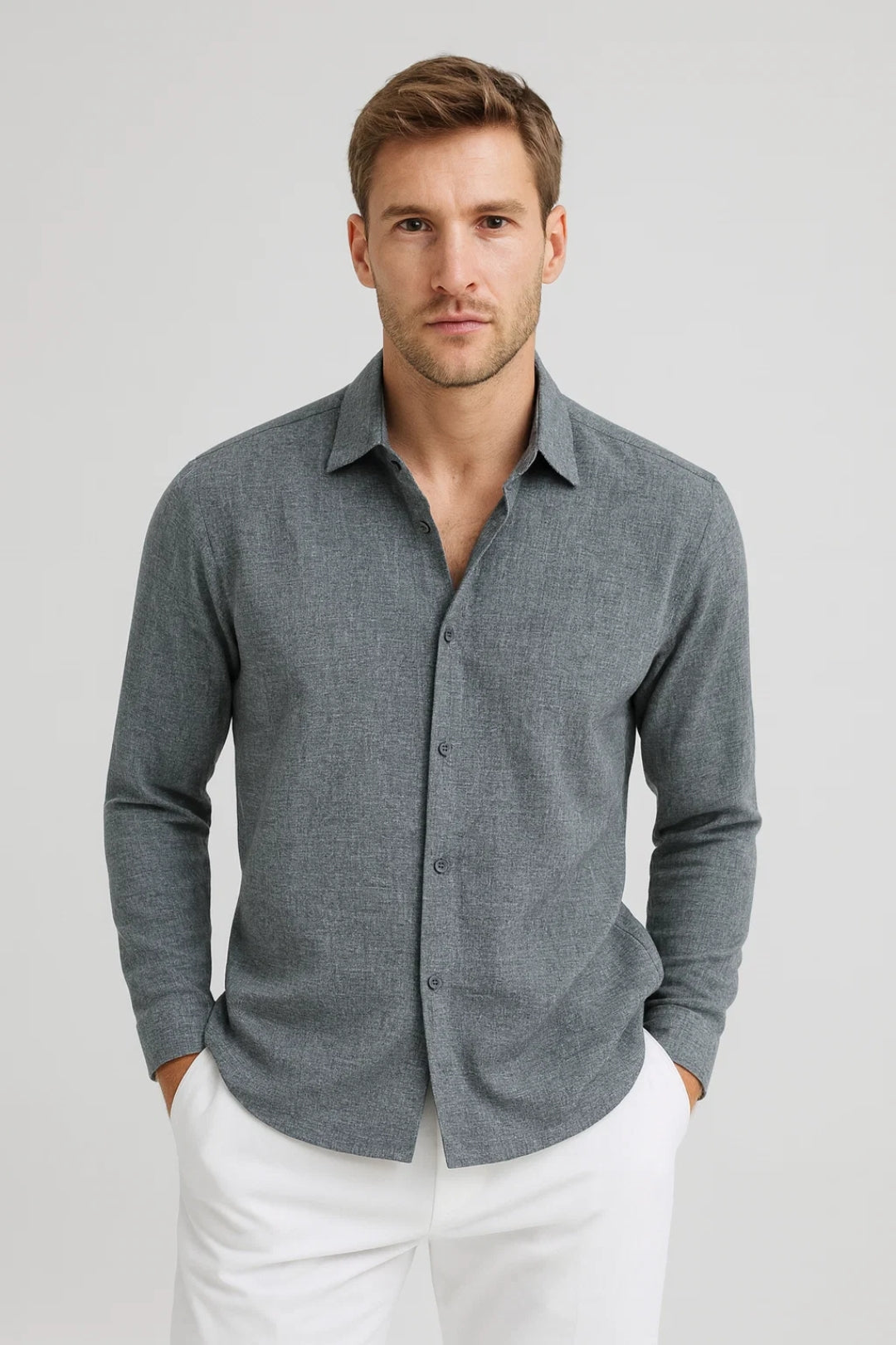 Heren Overhemd | Minimalistisch | Lange Mouw | Zomer