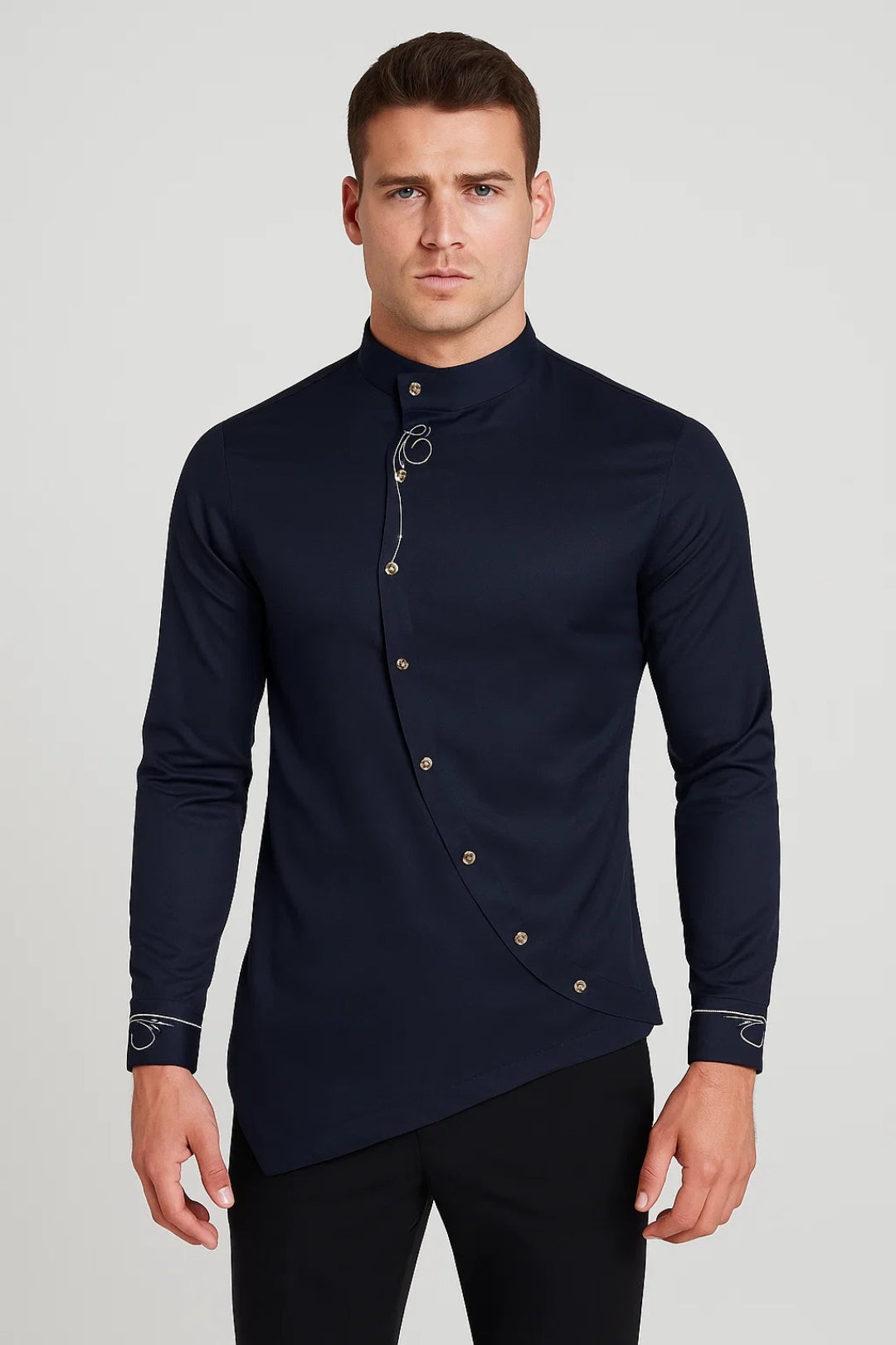 Heren Overhemd | Modern | Asymmetrisch | Lange Mouwen | Allseason