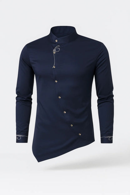 Heren Overhemd | Modern | Asymmetrisch | Lange Mouwen | Allseason