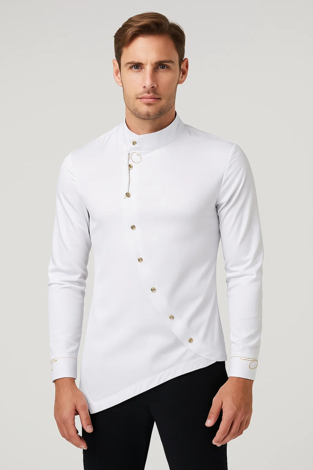 Heren Overhemd | Modern | Asymmetrisch | Lange Mouwen | Allseason