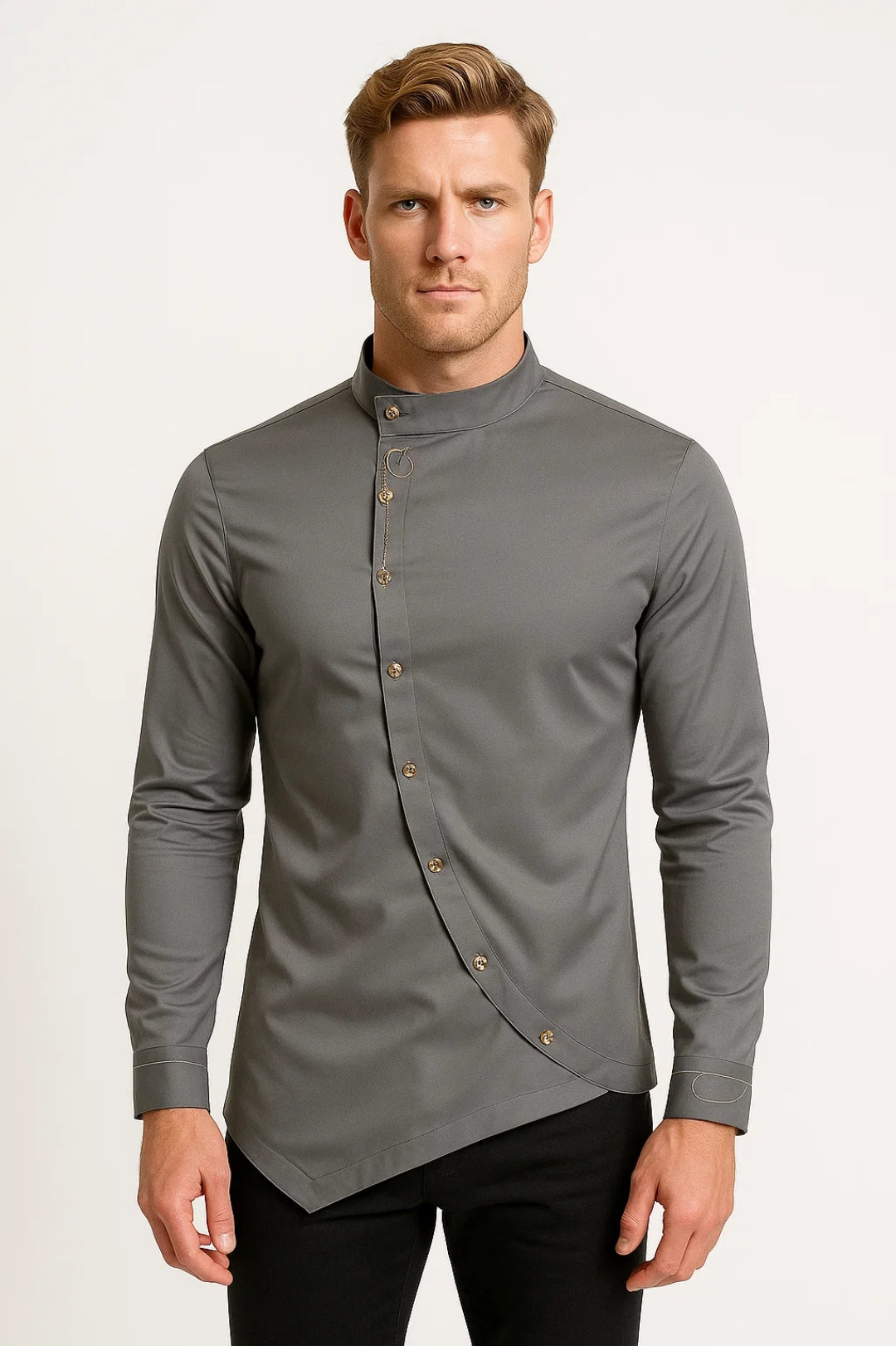 Heren Overhemd | Modern | Asymmetrisch | Lange Mouwen | Allseason