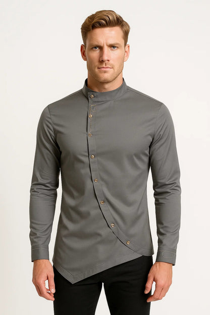 Heren Overhemd | Modern | Asymmetrisch | Lange Mouwen | Allseason