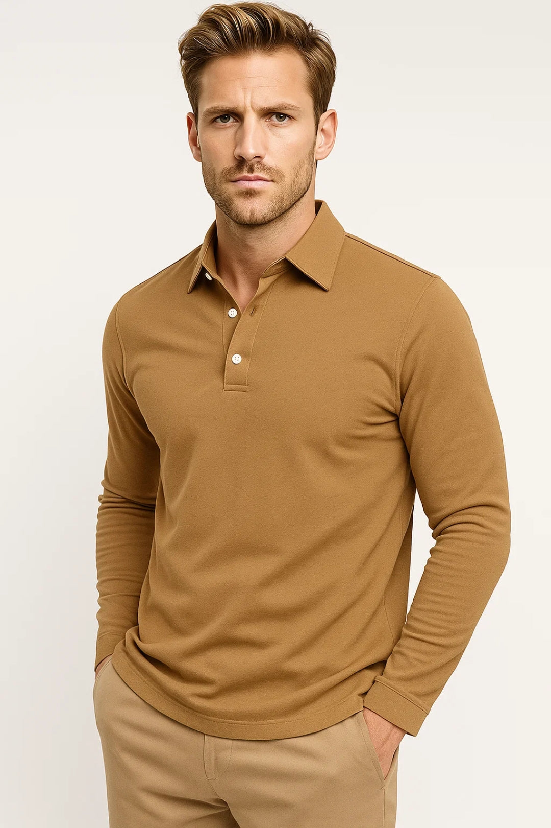 Heren Polo | Minimalistisch | Lange Mouw | Lente