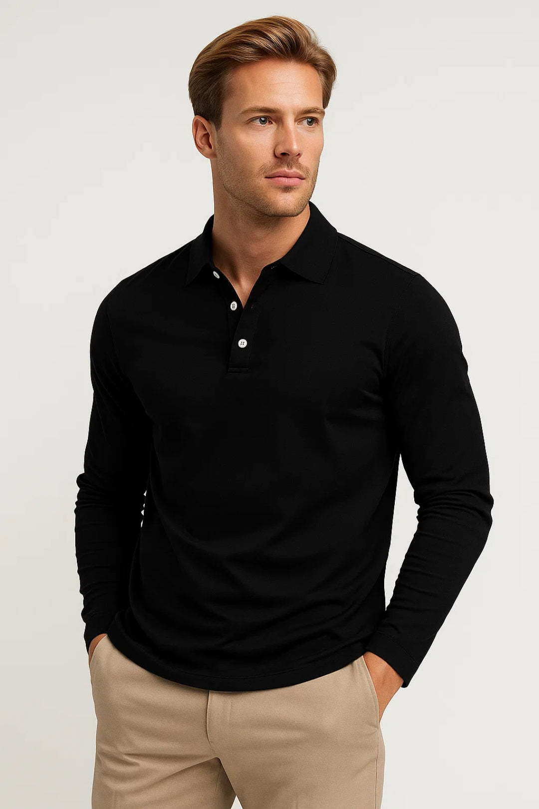 Heren Polo | Minimalistisch | Lange Mouw | Lente