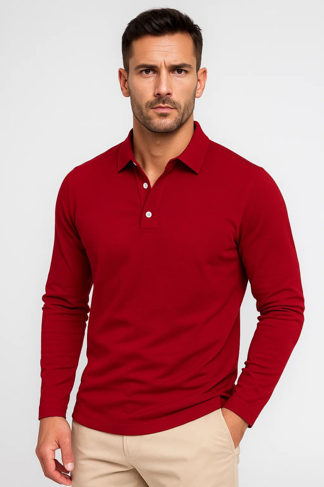 Heren Polo | Minimalistisch | Lange Mouw | Lente