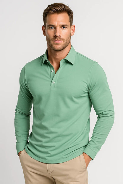 Heren Polo | Minimalistisch | Lange Mouw | Lente