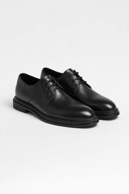 Schoenen Heren - Veterschoenen met Ronde Neus en Dikke Zool | Zakelijk