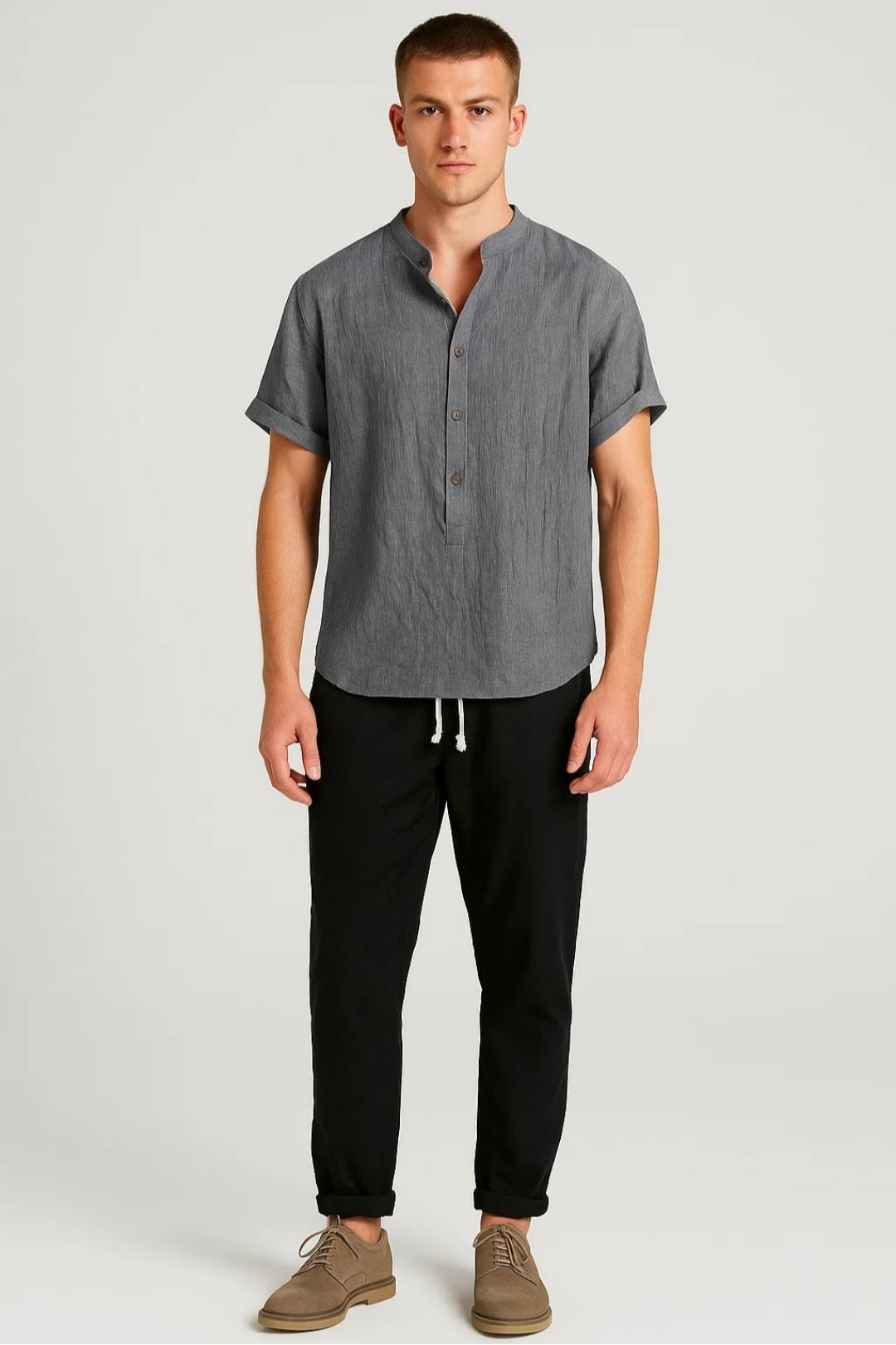 Set Heren | Kraagloos | Casual | All-Season | Comfortabele pasvorm