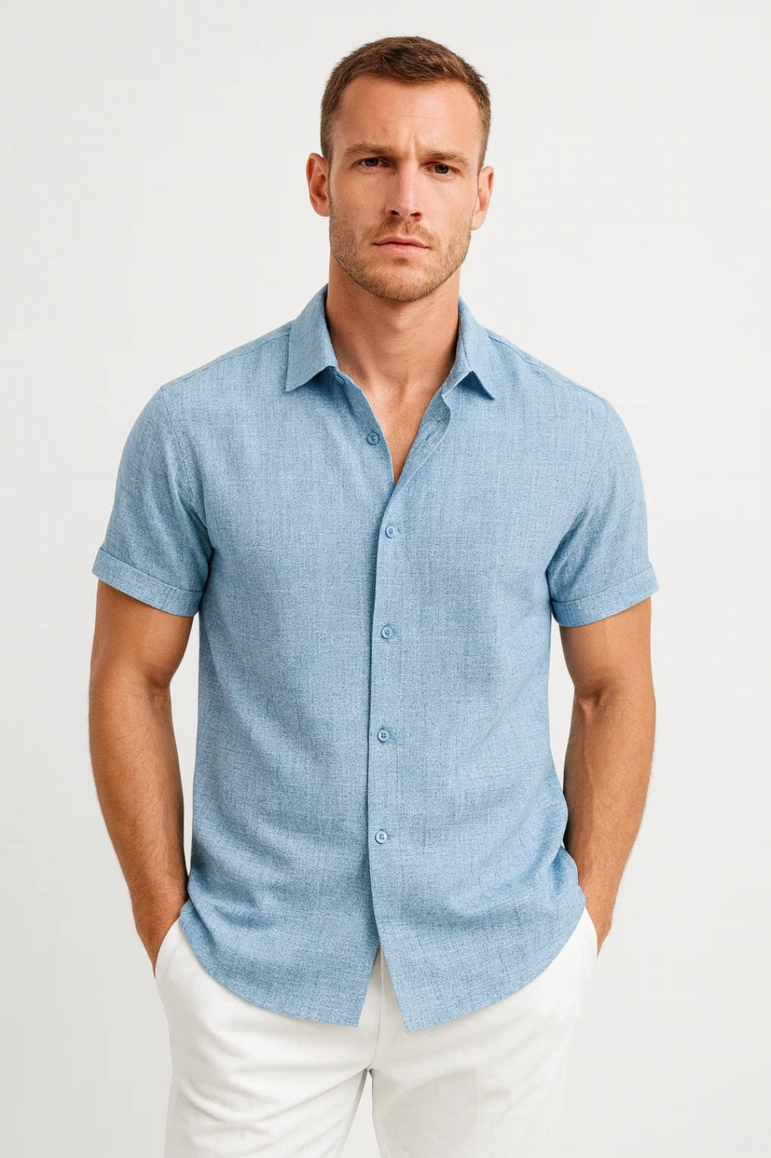 Heren Shirt | Minimalistisch | Korte Mouw | Zomer