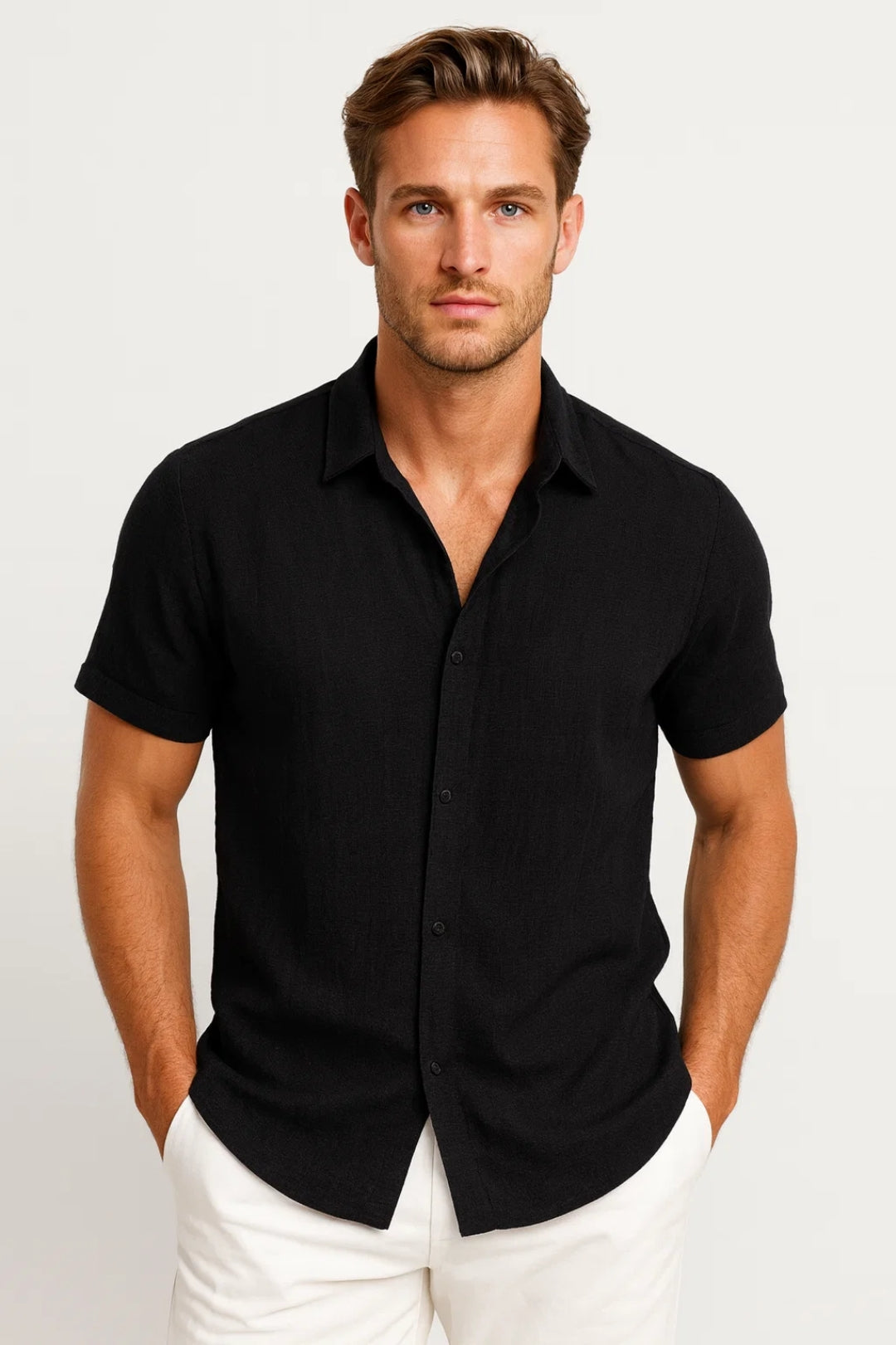 Heren Shirt | Minimalistisch | Korte Mouw | Zomer
