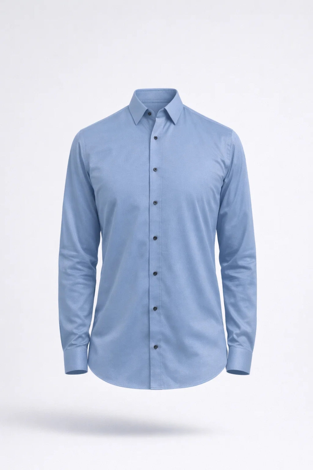 Overhemd Heren - Slim Fit Lange Mouw met Donkere Knopen | Zakelijk
