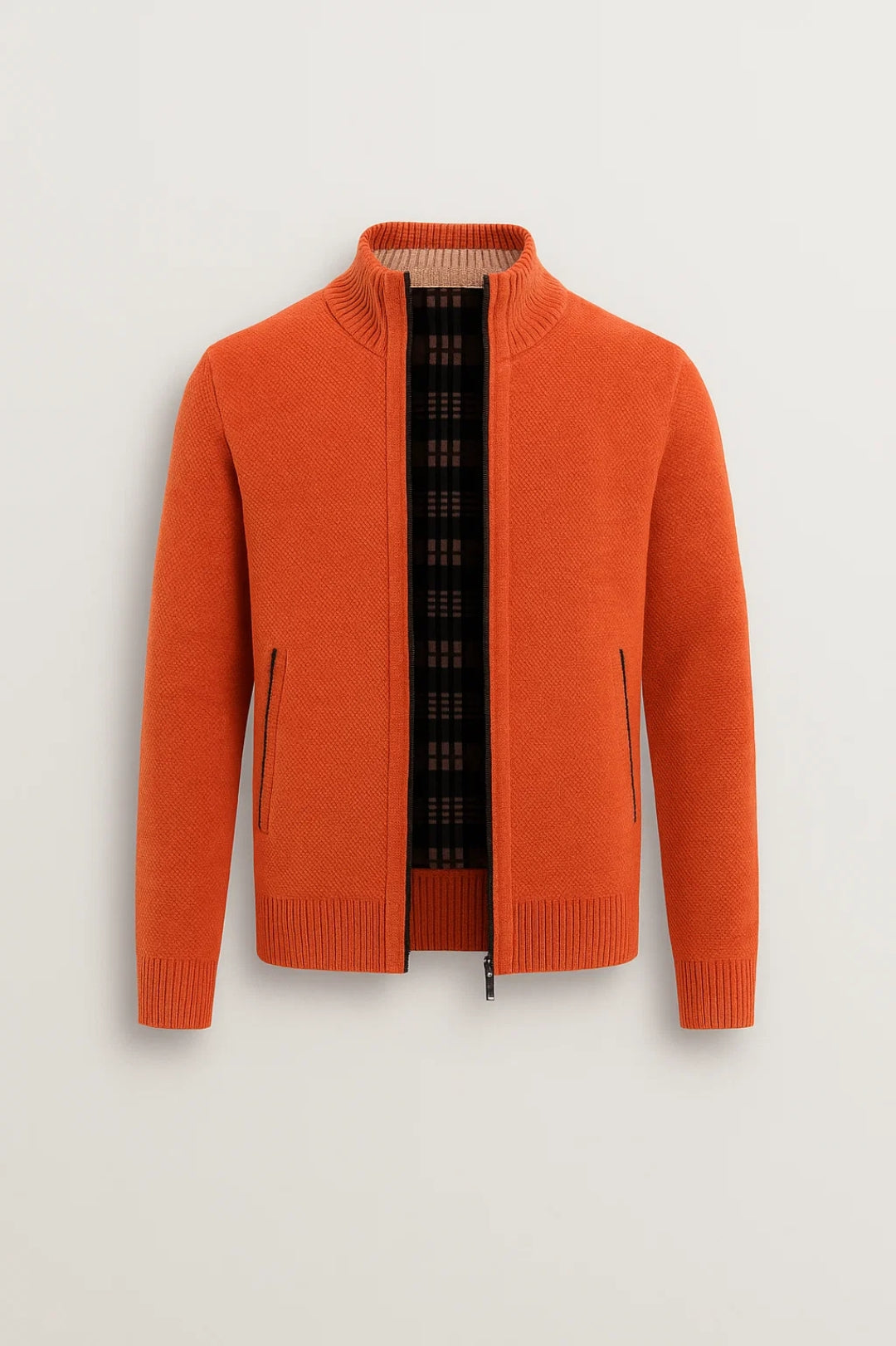 Vest Heren - Gebreid Zip Model met Opstaande Kraag | Casual