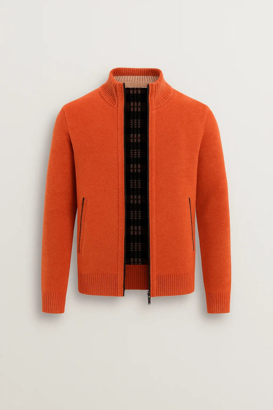 Vest Heren - Gebreid Zip Model met Opstaande Kraag | Casual