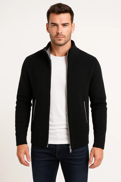 Vest Heren - Gebreid Zip Model met Opstaande Kraag | Casual