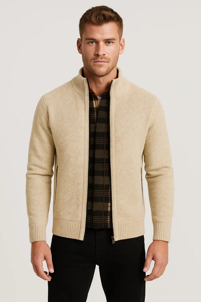 Vest Heren - Gebreid Zip Model met Opstaande Kraag | Casual