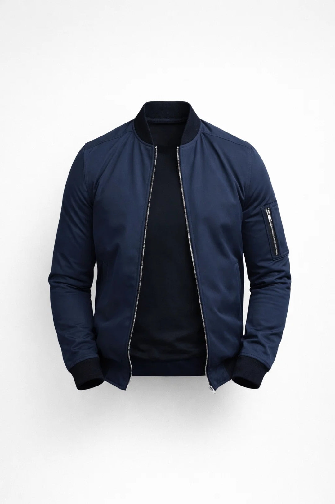 Bomberjack Heren - Slim Fit Jack met Rits en Mouwzak | Casual