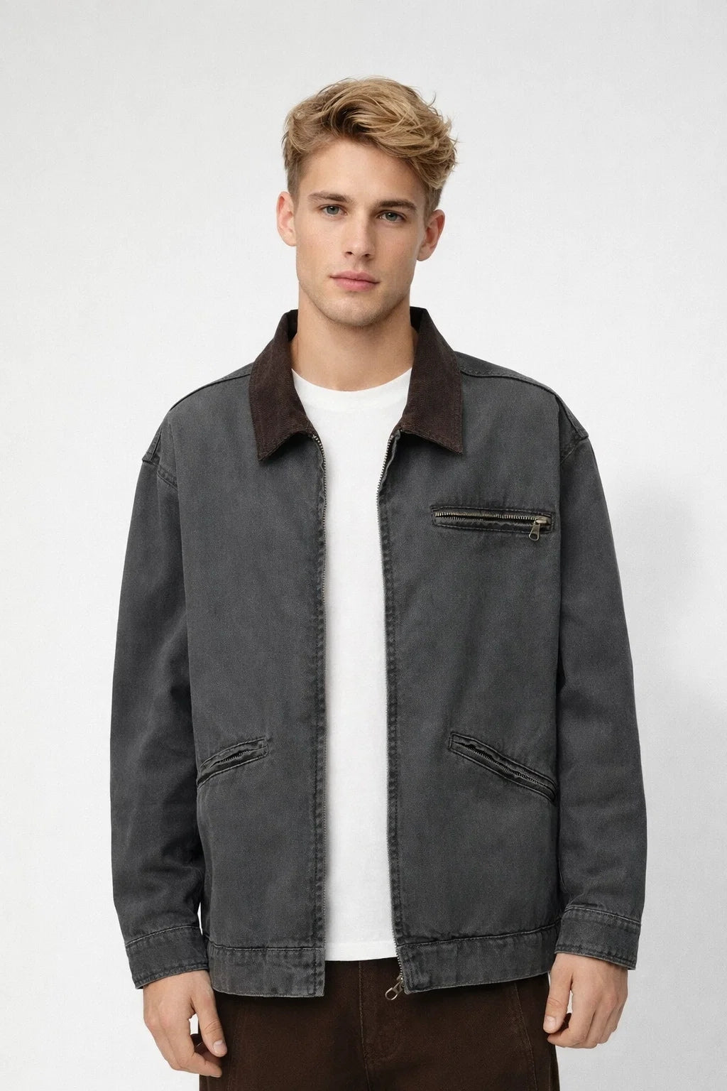 Tussenjas Heren - Oversized Jack met Klassieke Kraag en Rits | Casual