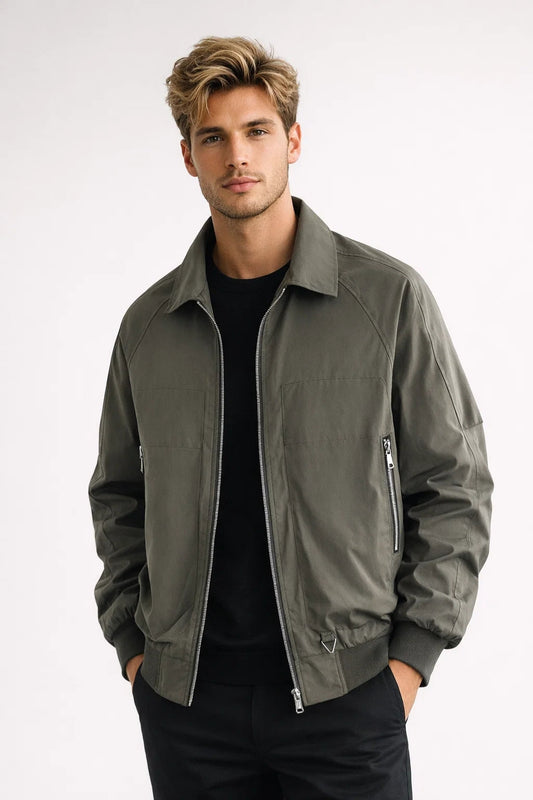 Tussenjas Heren - Casual Jack met Klassieke Kraag en Rits | Relaxed