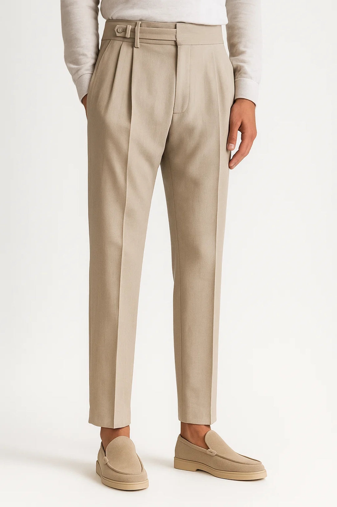 Broek Heren | Hoge Taille | Plooi | All-Season | Comfortabele pasvorm