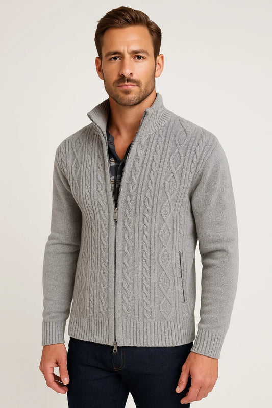 Cardigan Heren | Kabelstructuur | Met Rits | Winter | Comfortabele pasvorm