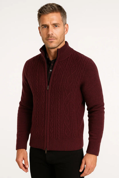 Cardigan Heren | Kabelstructuur | Met Rits | Winter | Comfortabele pasvorm