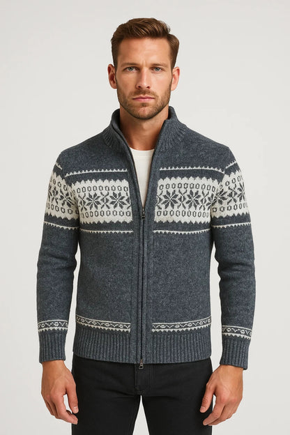 Cardigan Heren | Met Rits | Scandinavisch Motief | Winter | Ideaal voor koude dagen