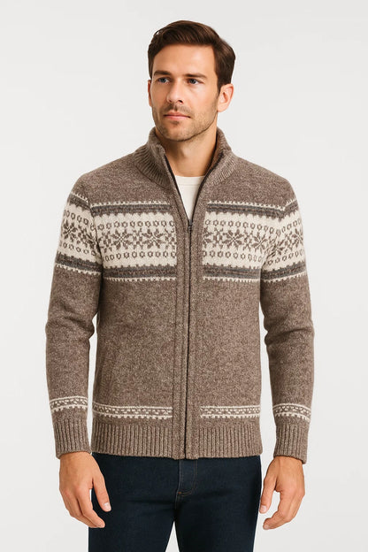 Cardigan Heren | Met Rits | Scandinavisch Motief | Winter | Ideaal voor koude dagen