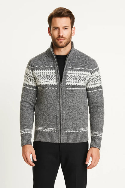 Cardigan Heren | Met Rits | Scandinavisch Motief | Winter | Ideaal voor koude dagen