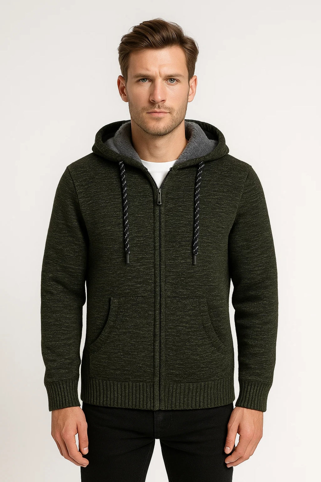 Hoodie Heren | Met Ritssluiting | Gebreide Stijl | Winter | Comfortabele pasvorm