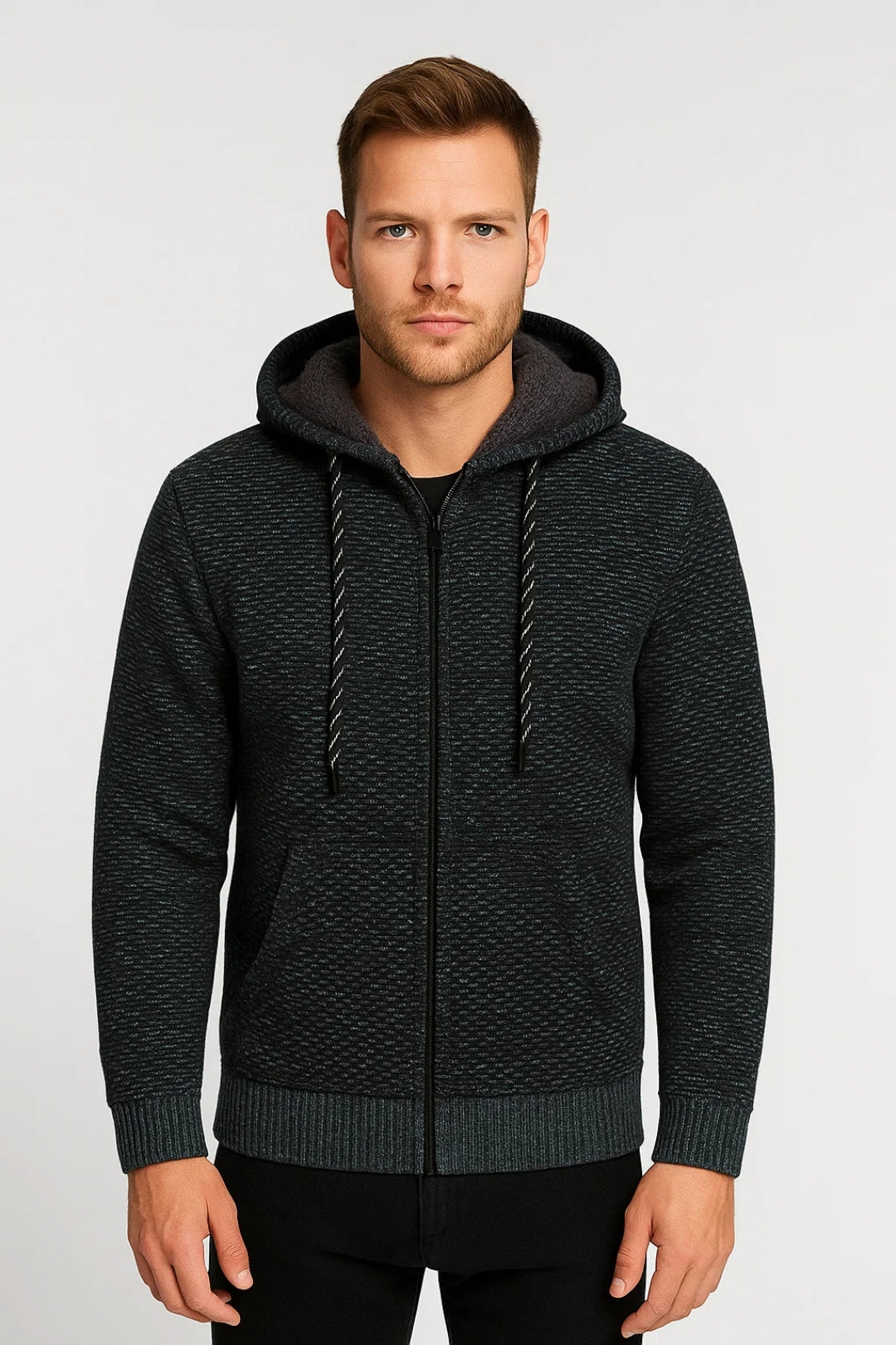 Hoodie Heren | Met Ritssluiting | Gebreide Stijl | Winter | Comfortabele pasvorm