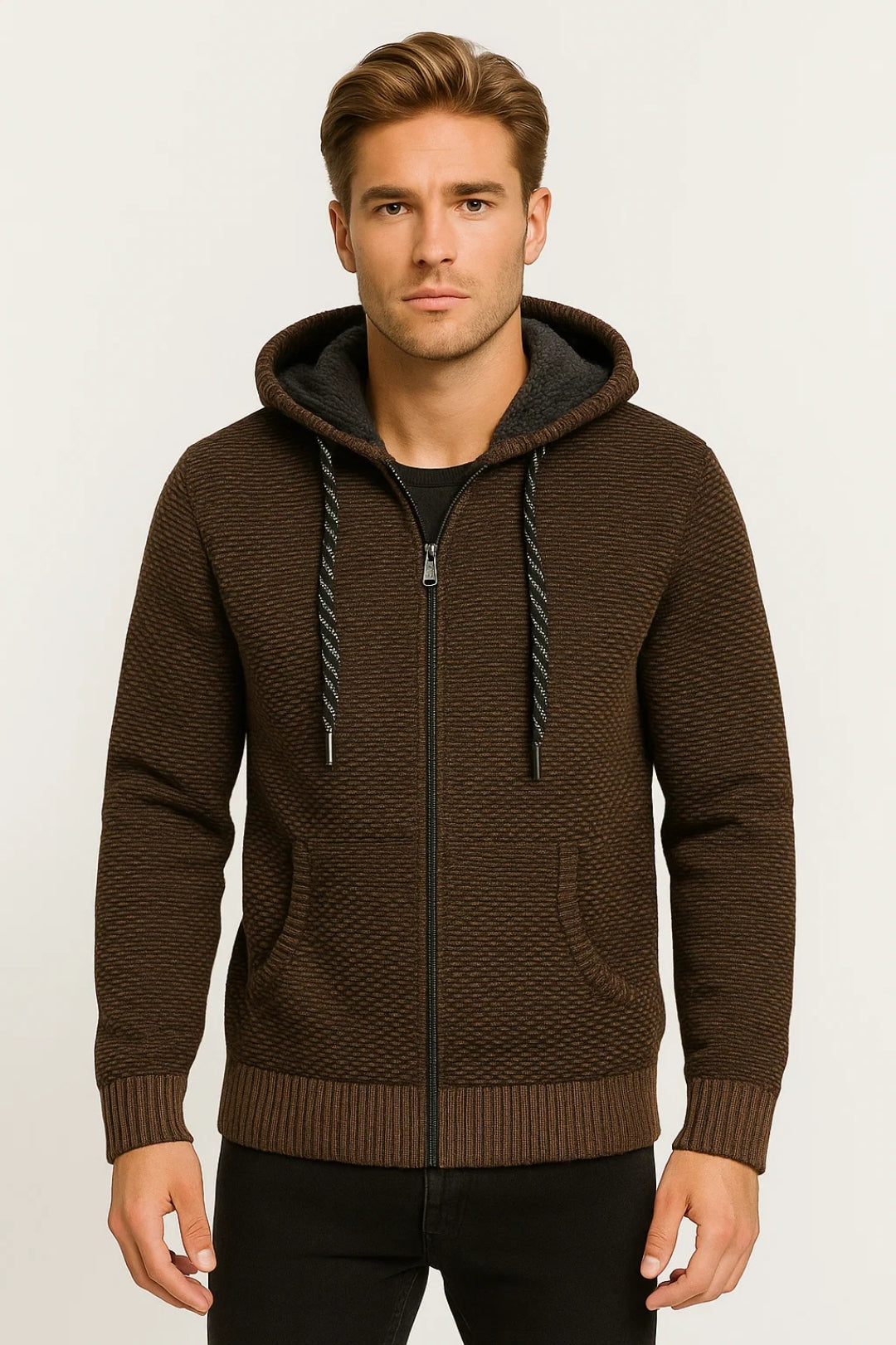 Hoodie Heren | Met Ritssluiting | Gebreide Stijl | Winter | Comfortabele pasvorm