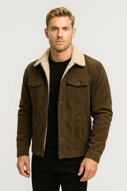 Jack Heren | Ribstructuur | Gevoerd | Herfst | Comfortabele pasvorm | Geschikt voor dagelijks gebruik