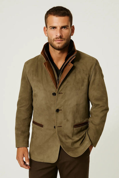 Jas Heren | Contrasterende Kraag | Met Knopen | Herfst | Comfortabele pasvorm